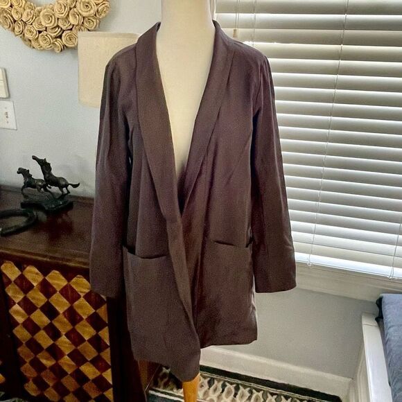 Eileen Fisher Brown Stretch Blazer - Picture 1 of 4